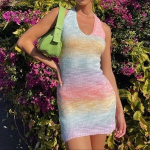 Princess Polly | Rainbow Halter Mini Dress